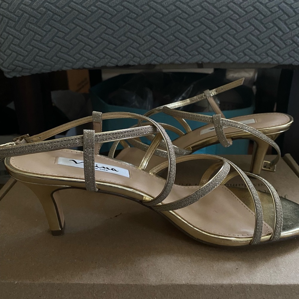 Nina Gold Strappy Heels